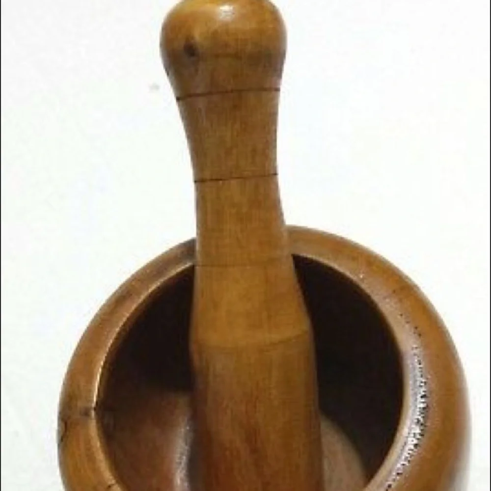 Vintage wooden mortar